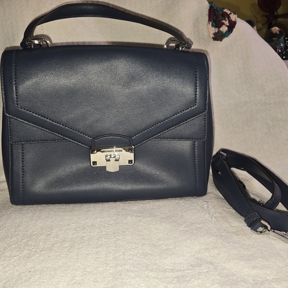 Michael Kors Navy Satchel Bag